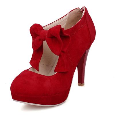 Туфли-лодочки Мэри Джейн с индивидуальным дизайном в виде бантика, на высоком каблуке 10,5 см, женские, черные, красные, абрикосовые, на платформе, для вечеринки, WSH5251