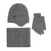 Outdoor Plush Knit Winter Hat, Scarf & Gloves Set