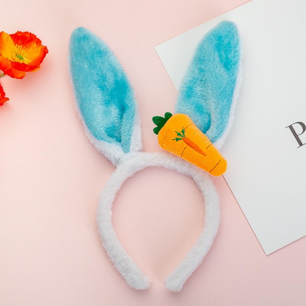 Easter Cute Rabbit Ear Headbands Plush Bunny Ears Carrot Hairband Party Cosplay Costume Headwear Face Wash Hair Accessories