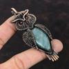 Подвеска Аквамарин Подвеска, обернутая медной проволокой Драгоценный камень Медные украшения Ручная работа Подвеска в стиле бохо Подвеска Сова Украшения с аквамарином Подарок на помолвку