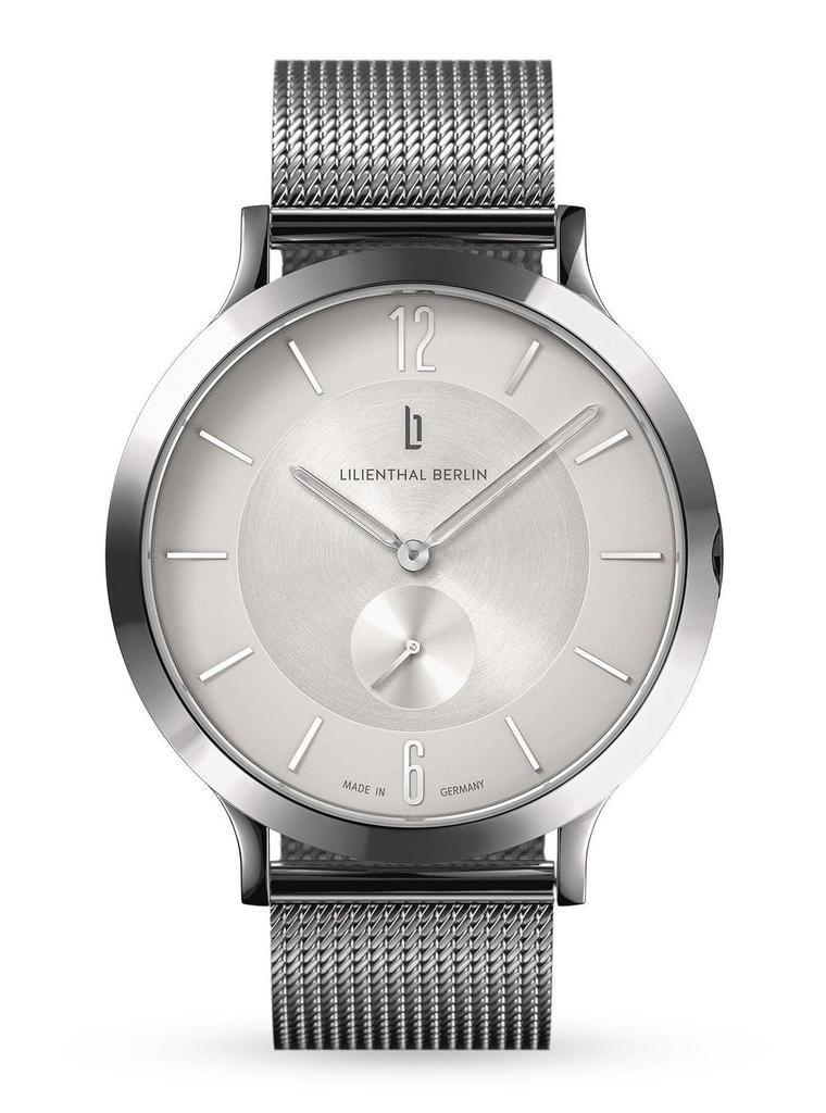 Lilianthal Berlin Серебряные часы с маленькой секундной стрелкой, мужские, сделано в Германии, L01-115-B023AS