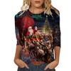 Christmas Women's Sweatshirt Designer Round Neck Long Sleeve Loose Fashion Casual Santa Claus Biking Fun Graphic Print Top