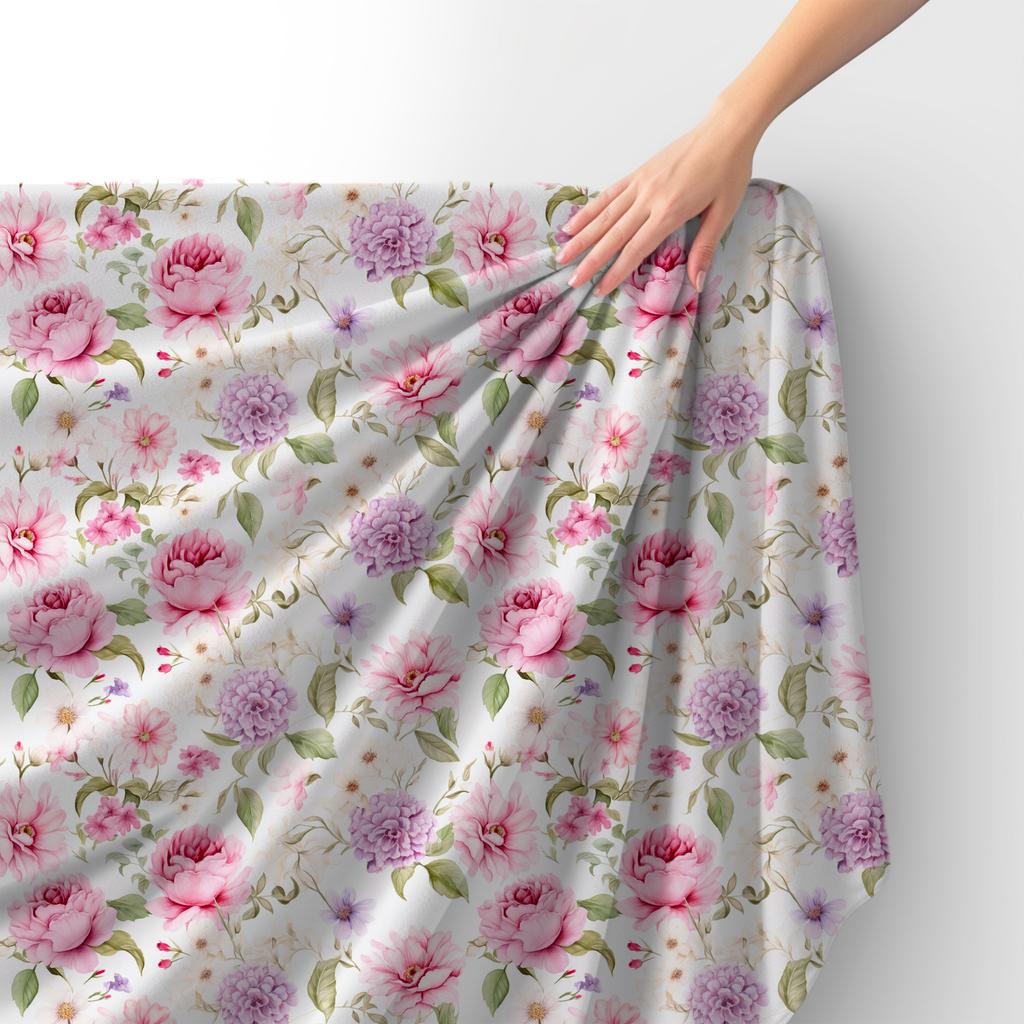 Royal Samt Stoff Polyester Zum Nähen - Motiv Blumen - Rdx2538