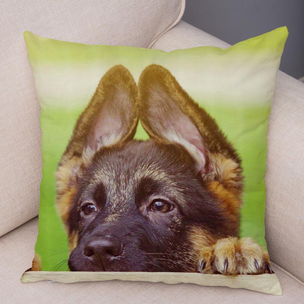 Sofa Home Pillowcase German Shepherd  Decoration Pet Animal Cushion