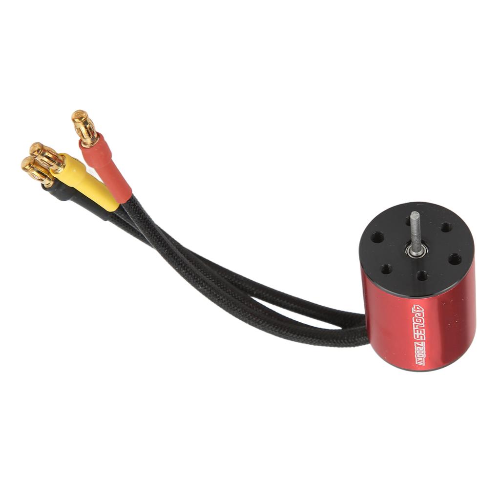 Brushless Motor 7200KV 4 Pole Torsion CNC Waterproof Dustproof Red Aluminum Alloy Brushless Motor for 1/18 for 1/16