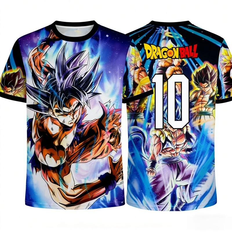 2026 Летняя Ретро Футболка Dragon Ball для Фитнеса Мужская Оверсайз 3D Печать Короткий Рукав Семейная Унисекс Детская Спортивная Футболка