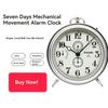 Механический будильник на семь дней, современный часовой механизм, креативный металлический дизайн, простой, с очень высокой громкостью