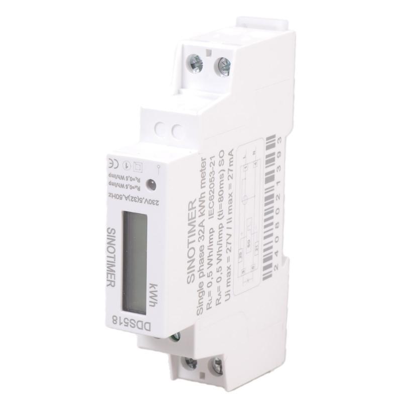 652F Upgraded Energy Meter 50A Direct Measurement Single Phase Energy Meter Plastic