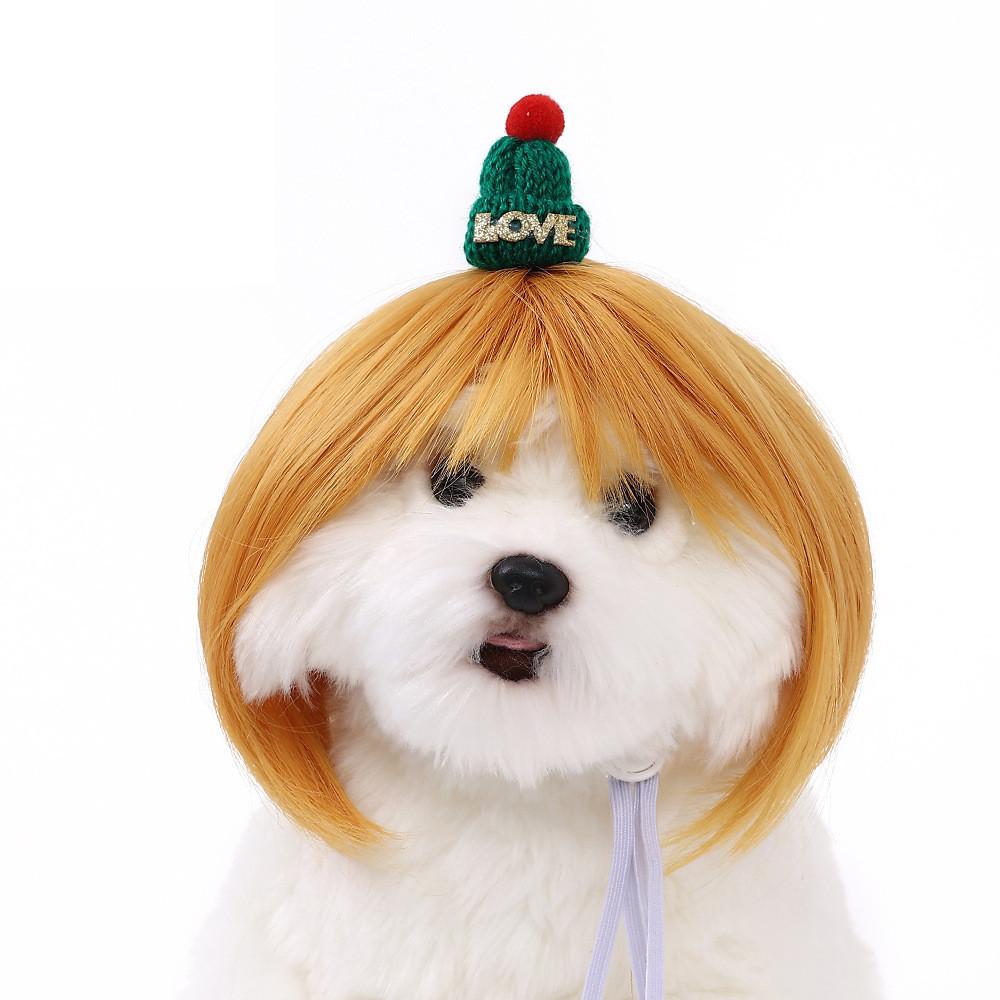 Adorable Pet Wig With Bangs Cute Bob Style For Cats And Dogs In Vibrant Colors