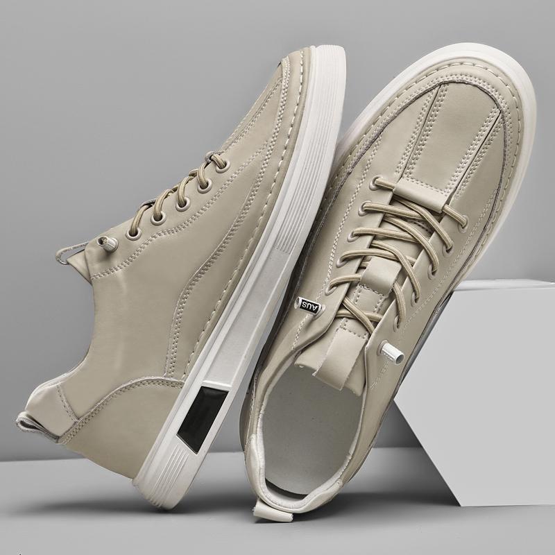 Модные мужские кроссовки из натуральной кожи с подъемом 5 см, повседневные, модные, удобные, дышащие, слипоны, лоферы-лифты, увеличивающие рост, спортивные