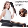 Hair Straightener Fast Ptc Instant Heating Ceramic Plate Flat Iron Adjustable Temperature 2 In 1 Straight Curler Styling Tool