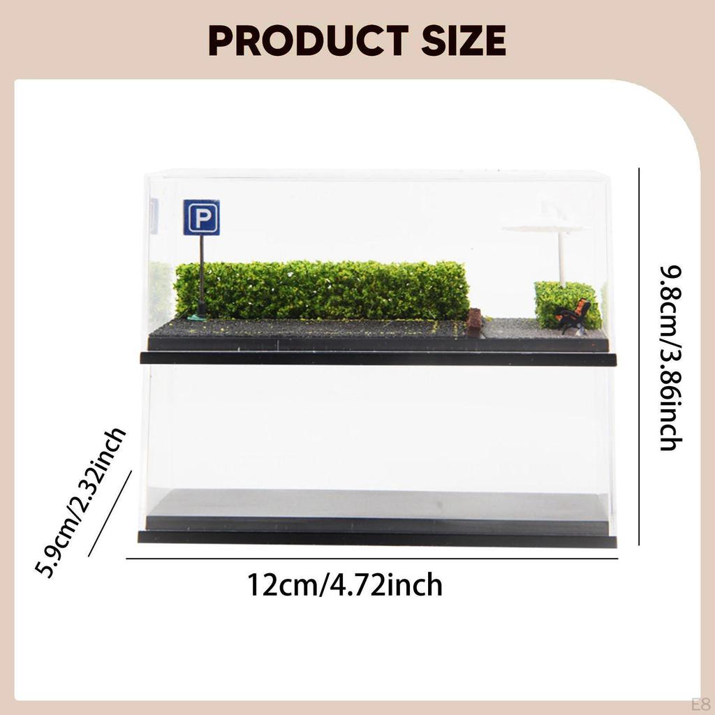 1/64 Scale Model Car Display Case, Dustproof Cover, Diorama Parking Lot Base for Vehicles,