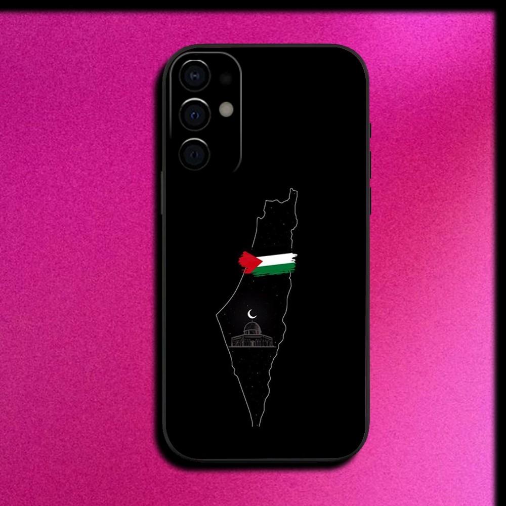 Чехол для телефона с картой и флагом Палестины P-Palestine-es-F для Samsung S25,S24,S21,S22,S23,S30,Ultra,S20,Plus,Fe,Lite,Note,10,9,5G Черный