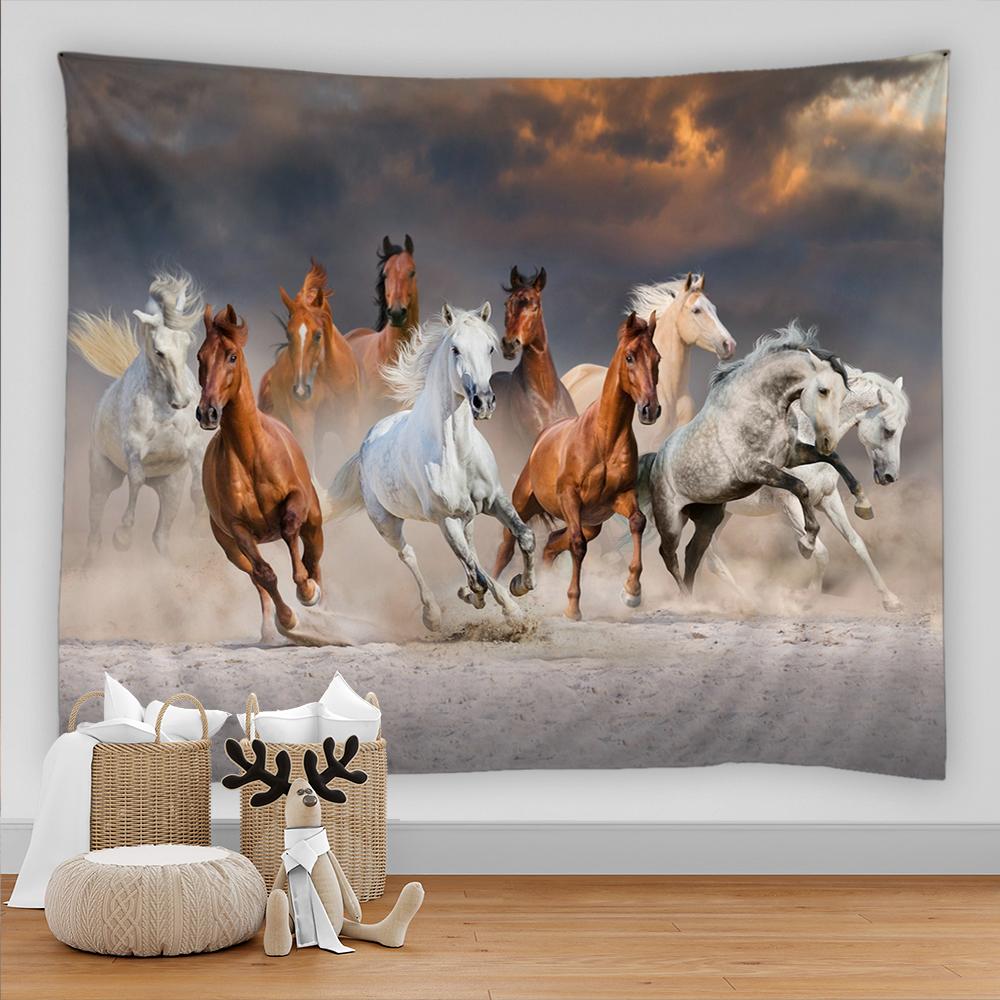Pentium Horse с принтом заката, настенный гобелен в стиле хиппи, домашний декор, гобелен, ковер, висящий большой диван, одеяло