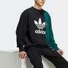 Adidas Оригинальный свитшот с логотипом и цветными блоками, асимметричный подол, мужские топы, черный HC0379