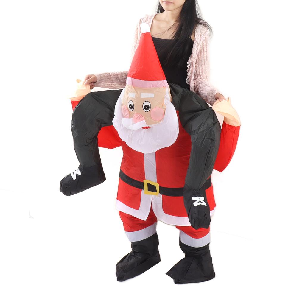 Santa Costume Funny Father Christmas Riding Inflatable Show Party Cosplay Role Playing Props