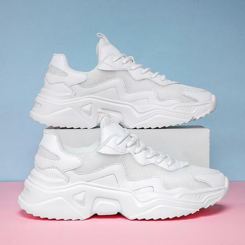 Универсальные кроссовки унисекс на толстой подошве для женщин 2025 Новая тенденция Сетчатые На шнуровке Дышащие Повседневные Спортивные Обувь Увеличенная Мягкость Для Ж
