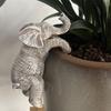 Hanging Resin Elephant Flower Pot Hugger Planter Edge Elephant Figurine Planter Hanging Bonsai Ornament for Garden Yard Balcony