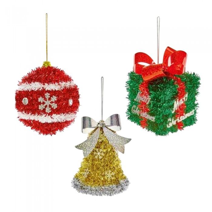 Premier Tinsel Tree Decoration (Pack of 3)