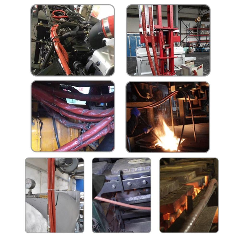 1M Стекловолоконная изоляция Теплозащитная силиконовая огнестойкая термобронированная трубка Электропроводка