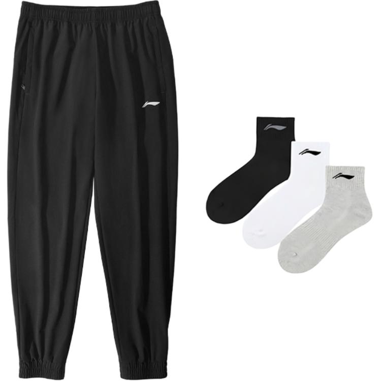 Мужские вязаные спортивные штаны Li Ning Черные AYKR103-1