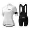Womens Cycling Jersey Bib Shorts Set Road Bike Riding Comfort Breathable Quick-Dry Performance Wear