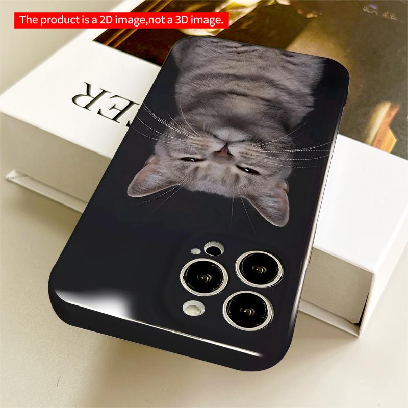 2DFlat Gray Tabby Cat Portrait Phone Case All inclusive film hard iPhone case, compatible with iPhone 18 Pro Max 17 16 15 14 13 12 11