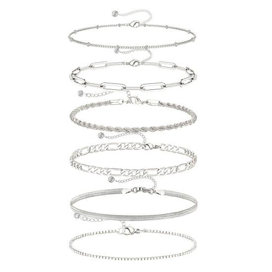 6 шт./компл., модные браслеты в стиле ретро в богемном стиле, простые многослойные женские браслеты разной формы, набор подарков