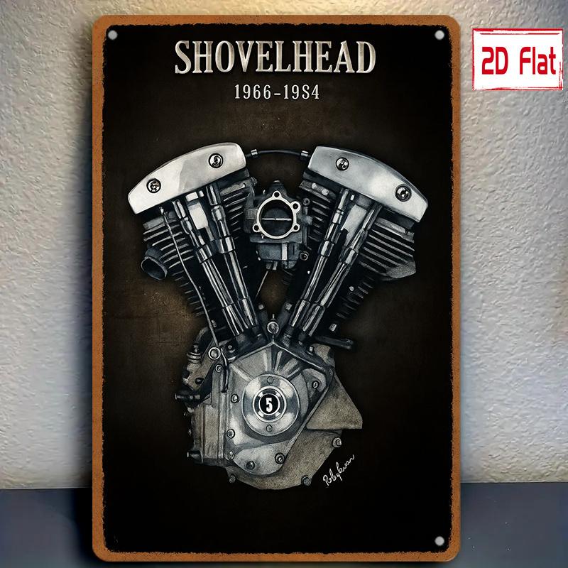 Винтажное Металлическое Настенное Искусство Shovelhead x Дюймовая Железная Табличка для Мужской Комнаты Прочный Декор