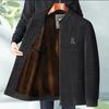 Men's Woolen Winter Coat with Fleece Lining and Thick Insulation - Ideal for Middle-aged and Elderly.