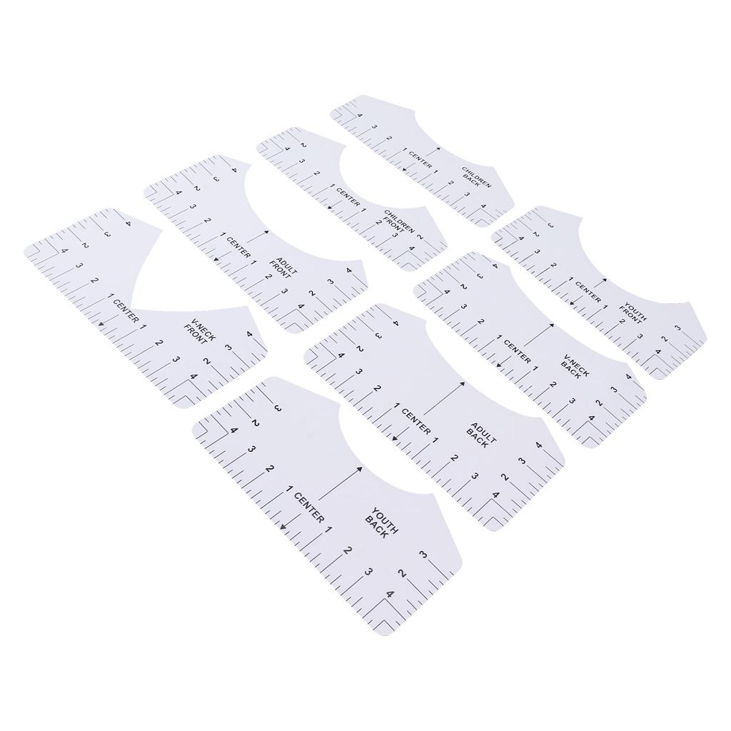 8PCS T Shirt Ruler Guide PVC Clothing Centering Design T Shirt Alignment Tool for Heat Press