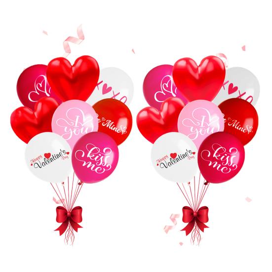 16 шт. набор воздушных шаров на день Святого Валентина с принтом романтических букв и воздушными шарами в форме сердца любви, украшение своими руками, макет сцены, принадлежности для украшения праздничной вечеринки