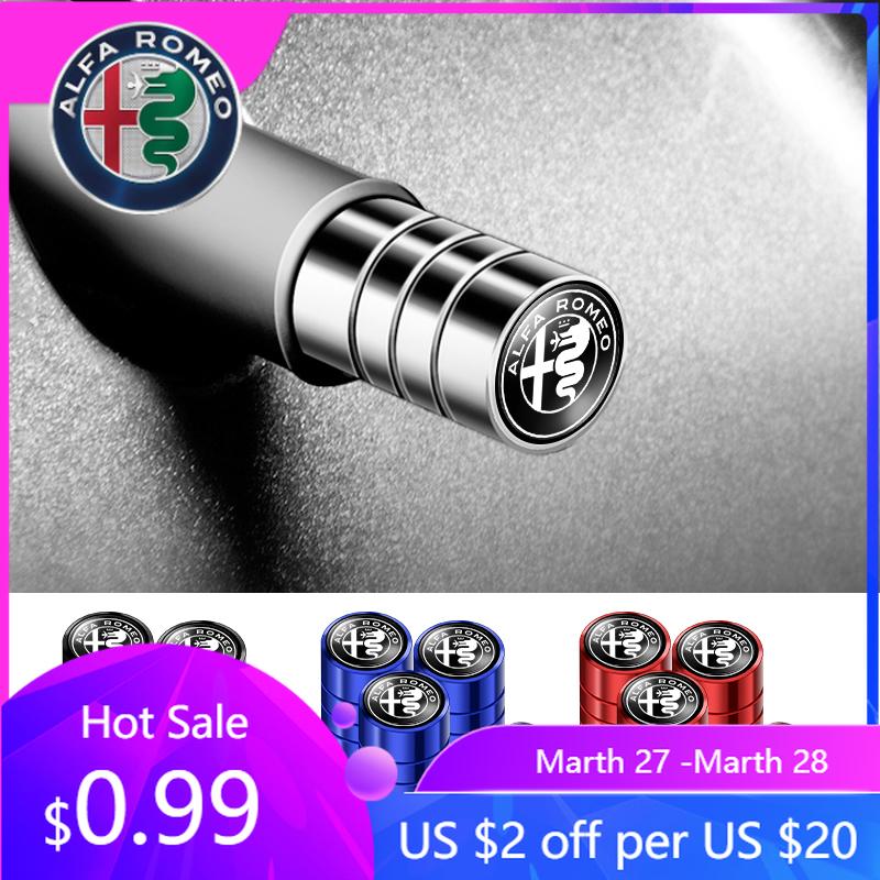 Для Alfa Romeo 4 шт. Колпачки клапанов шин автомобиля из алюминиевого сплава Автомобильные аксессуары для колес Для Alfa Romeo Giulietta Mito 159 Giulia Stelvio 15