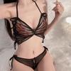 Сексуальная перспектива сетка страсть бабочка три точки без спины открытая промежность свободный комплект униформы нижнего белья свободный