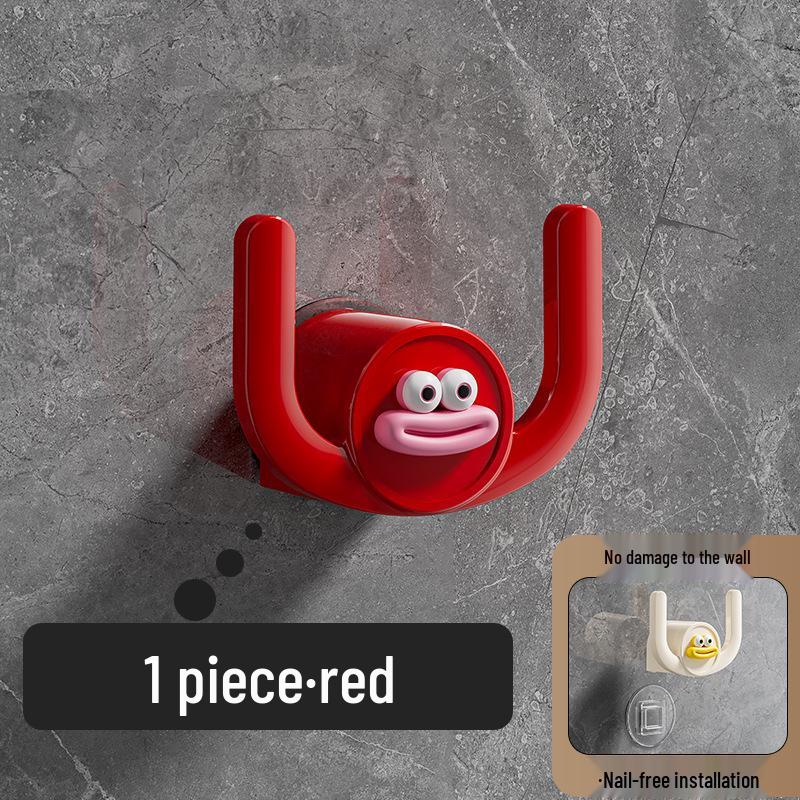 Мультяшный настенный держатель для тапочек для ванной в виде сосиски - Беспробивной крючок для хранения за дверью