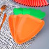 8Pcs Paper Plates Carrot Shape Cartoon Disposable Vegetable Tableware Thick Paper Trays Dishes Happy Easter