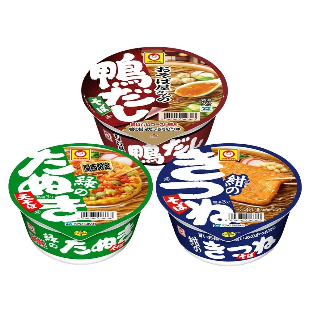 Japan TOYO SUISAN MARUCHAN (Soba with Duck Broth / Dark Blue Kitsune Soba / Green Tanuki Tempura Soba) 1 Pc