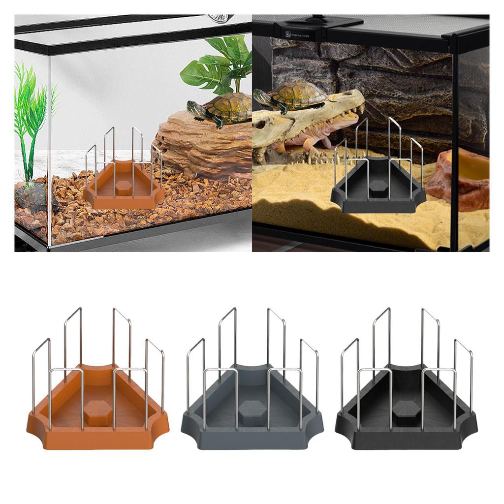 Tortoise Feeder Dish Non Slip Plastic Bowl Turtle Food Tray Reptile Water Plate for Land Turtle Aquarium