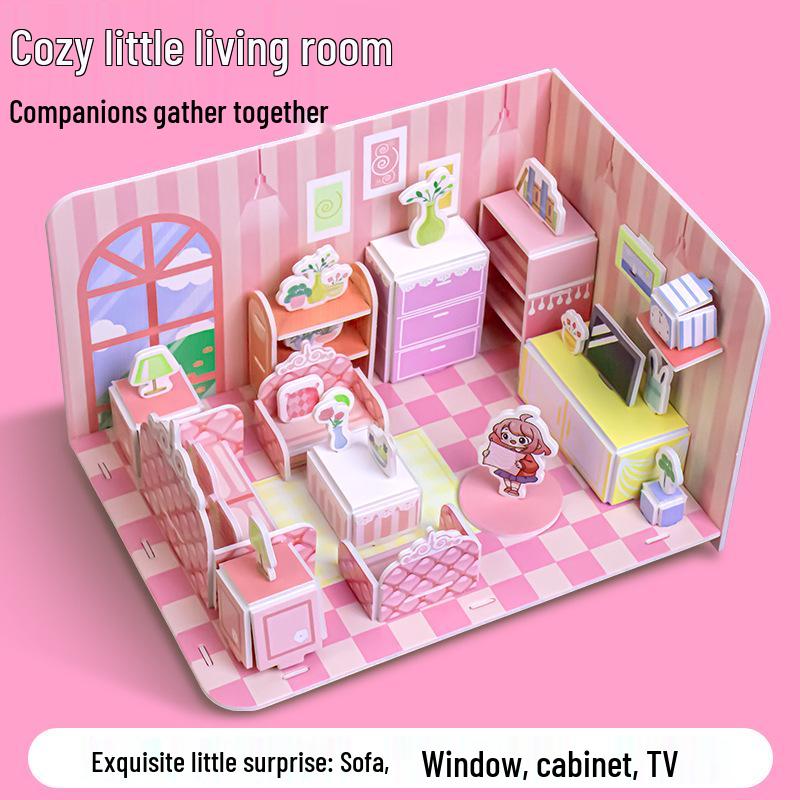 3D Стереоскопический Домик-Пазл DIY для Детей 3-6 лет - Образовательная Бумажная Поделка