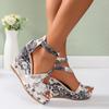 2024 Heel Footwear Ladies Shoes Platform Floral Women's Lace-up Wedges Comfy Wedge Sandals for Women Dressy Sandals for Women