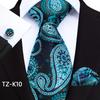 Floral Striped Paisley Literary Style Men'S Tie Pocket Towel Cuffs Three Pieces