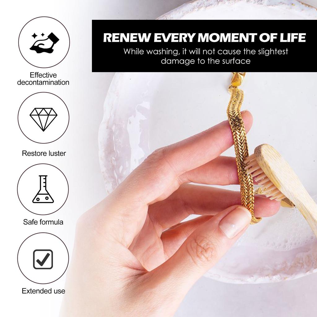 Professional Jewelry Cleaner Solution for Gold Silver Diamond Necklace Metal Polish Cleaning Care Liquid 50ml