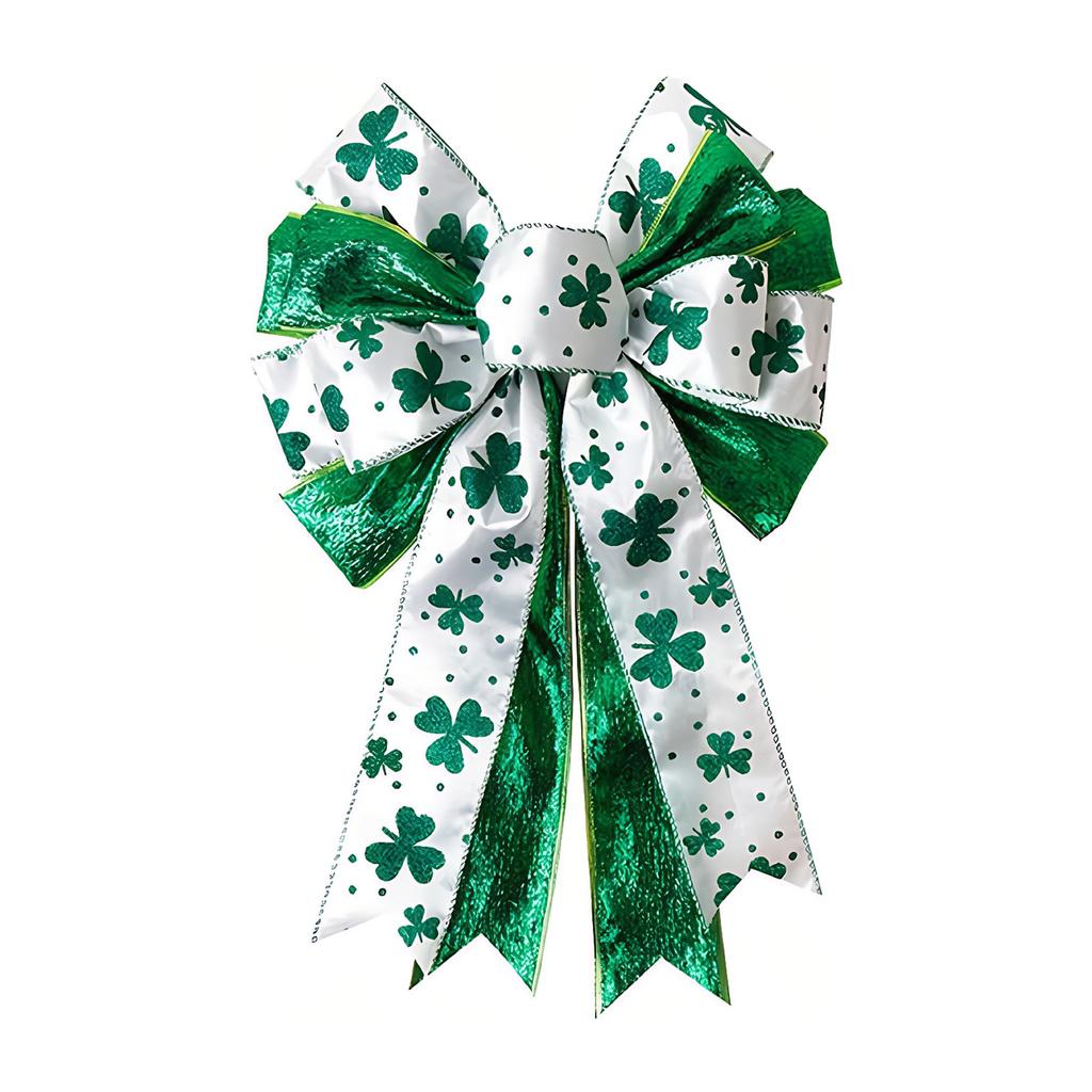 St Patricks Day Tree Topper Bows for Wreath Decorations Irish Holiday Crafts Bows for Front Door Indoor Outdoor Use