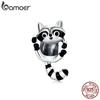 BAMOER 925 Sterling Silver Cute Little Raccoon Charm Beads for Original 3mm Bracelets & Necklaces DIY Jewelry