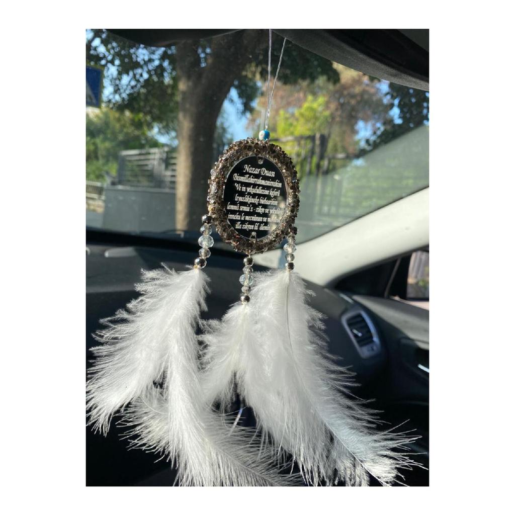 Handmade Dream Catcher Gift Evil Eye Prayer Mirrored Car Rear View Mirror Ornament New