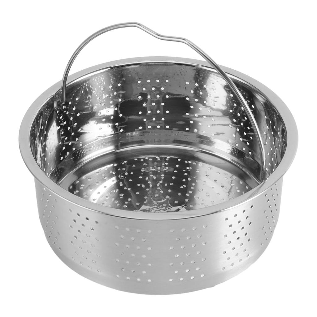 Stainless Steel Steam Basket with Handle Sugar Removal Rice Cooker Insert Steaming Rack for Food