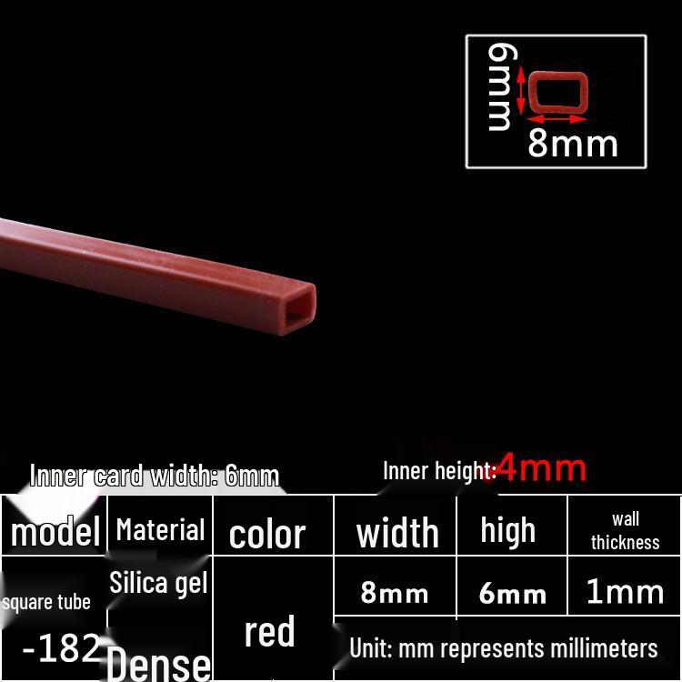 High-Temperature Resistant Silicone Square Tubing: Durable, Customizable, Aging-Resistant Rubber Sheath and Hollow Sealing Strip.