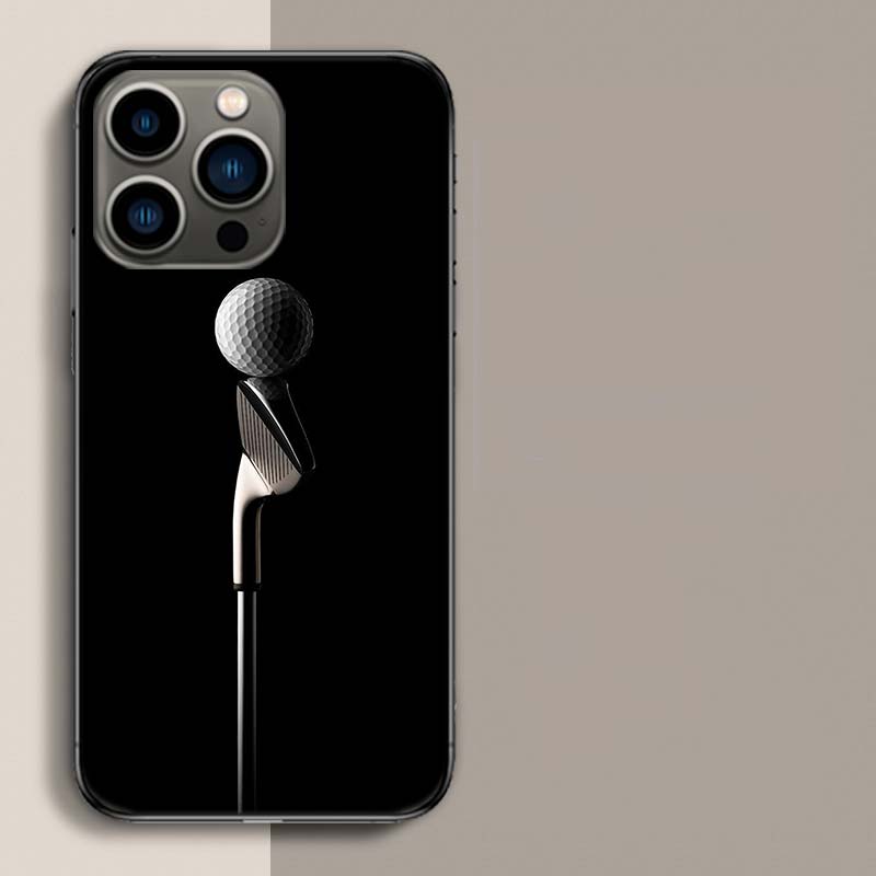 Golf Clubs and Splashing Balls Phone Case For Iphone 17 Air 15 Pro 14 Plus 16 Pro Max 17E 16E 12 13 Mini 11 Cover Cute Fundas