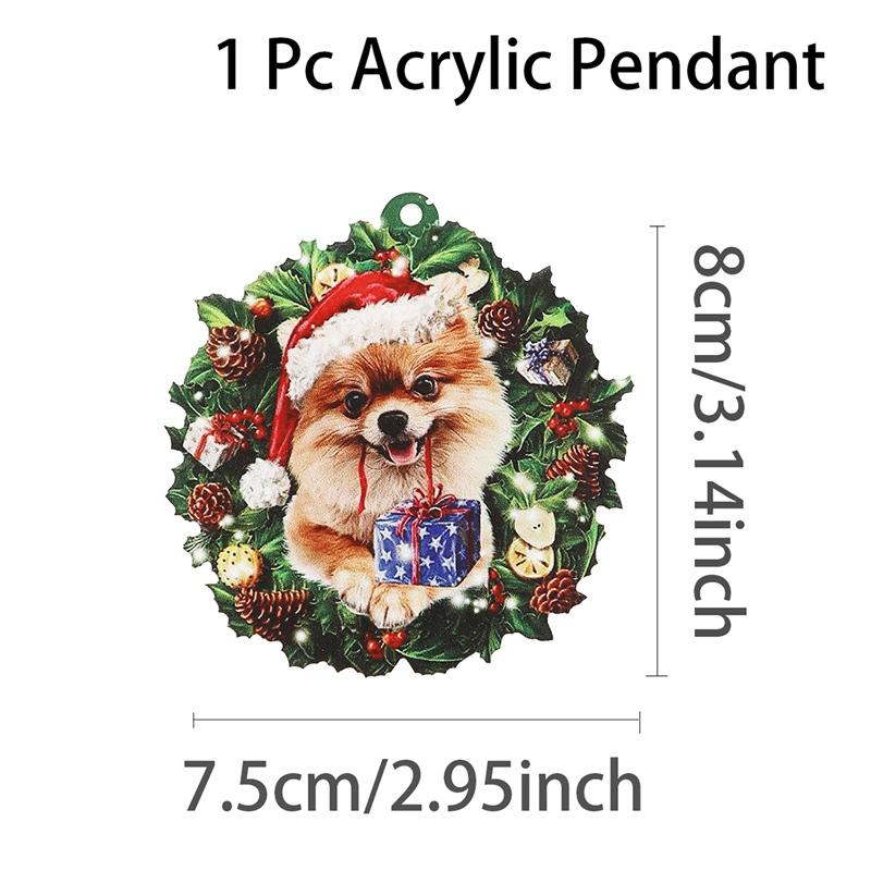 1pc Puppy Acrylic Christmas Pendant, Christmas Tree Ornaments Christmas Decorations for Home 2025 Navidad Natal Gifts New Year