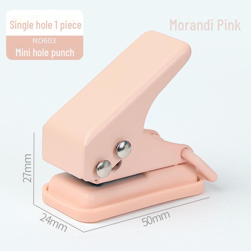 Morandi Color Metal Puncher for Loose-Leaf Inner Pages and Financial Document Binder